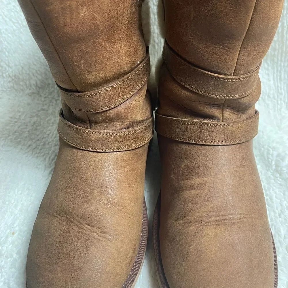 UGG Australia Becket Leather Brown women’s Boots shearling lining women’s SZ10 - Picture 12 of 12